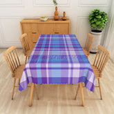 Aperturee - Aperturee Modern Purple and Blue Plaid Rectangle Tablecloth for Contemporary and Colorful Kitchen Dining Decor